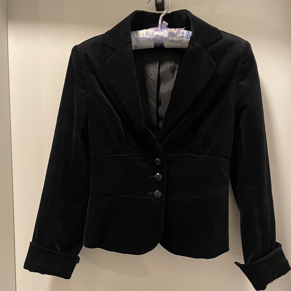 Guess Jeans Classic Black Velvet Blazer